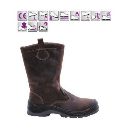 COVELLITE Coverguard S3 SRC CI CK munkavédelmi csizma, sötétbarna nubuk, szőrmebélés KIFUTÓ!