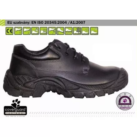 MOGANITE (S3 CK) (LEP70) fekete vízlepergető színbőr cipő és bakancs, kompozit, Cambrelle betét