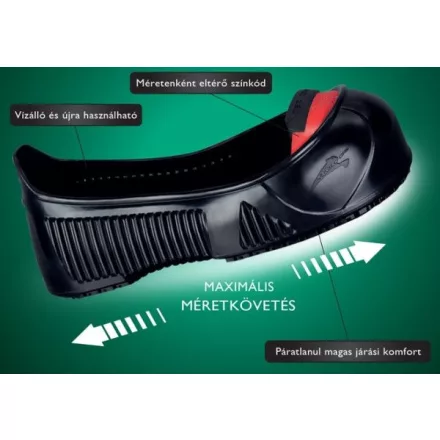 TOTAL PROTECT csúszásgátló talp lábujjvédővel, kaucsuk gumi, fekete 9TOT