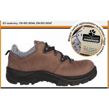 TRIP Coverguard S3 munkavédelmi cipő, nubukbőr, trekking fazon, acélkapli, talplemez, kényelmes talpbélés LEP78