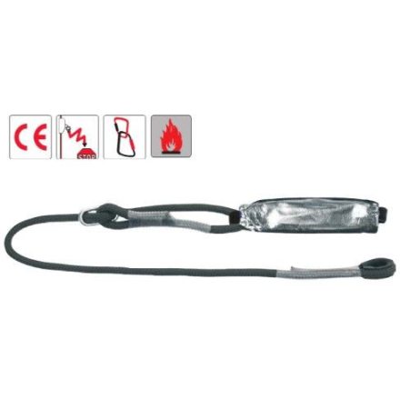 Energy-F energiaelnyelő alumínizált textilben, lángálló körszövött aramid kötéllel, 2 m