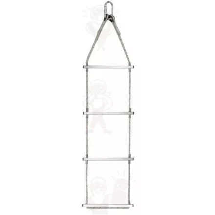 Körszövött kötél létra alumínium fokokkal, függesztőkarabinerrel ADL010-es