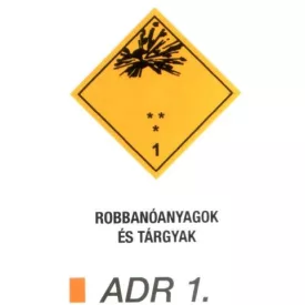 Robbanó anyagok és tárgyak ADR 1