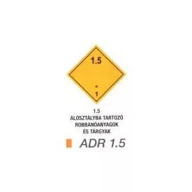 Robbanó anyagok és tárgyak ADR 1.5