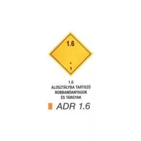 Robbanó anyagok és tárgyak ADR 1.6