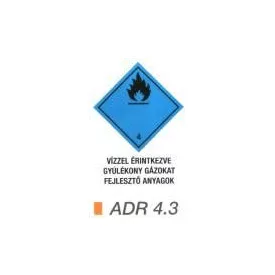   Vízzel érintkezve gyúlékony gázokat fejlesztö anyag ADR 4.3