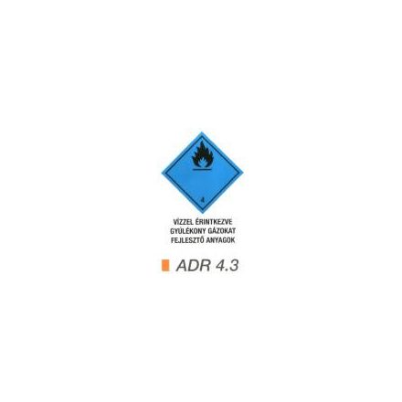 Vízzel érintkezve gyúlékony gázokat fejlesztö anyag ADR 4.3