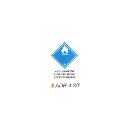 Vízzel érintkezve gyúlékony gázokat fejlesztö anyag ADR 4.3/f