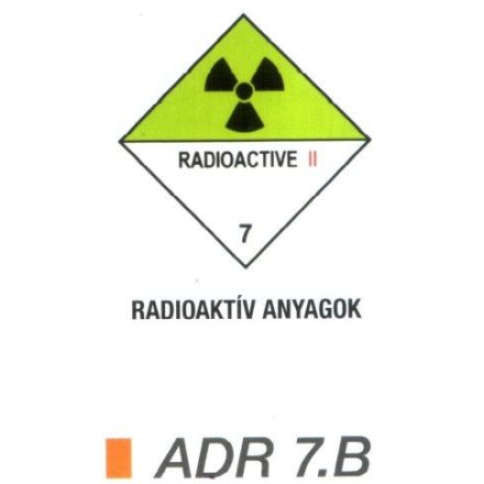 Radioaktív anyag ADR 7.B