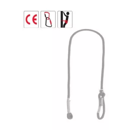 2,00 m-es, állítható, lángálló aramid munkahelyzet-beállító kikötőkötél karabinerrel, &Oslash 11 mm