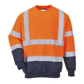   B306ONRM, B306-s Portwest, Kéttónusú Hivis pulóver  Narancs/Navy színben, méret: M