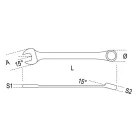 42AS 3/4 Csillag-villáskulcs, krómozott