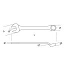 45 Erősített csillag-villáskulcs, krómozott 46x46