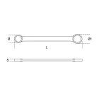 95 Egyenes csillagkulcs, krómozott 6x7