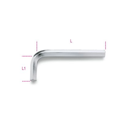 96 1,3 mm Hajlított imbuszkulcs, krómozott