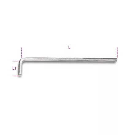 96LC 4,5 mm Hajlított hosszú imbuszkulcs, krómozott