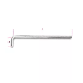 96LC 6 mm Hajlított hosszú imbuszkulcs, krómozott