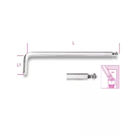 96BPC 10 mm Hajlított gömbfejű imbuszkulcs, krómozott