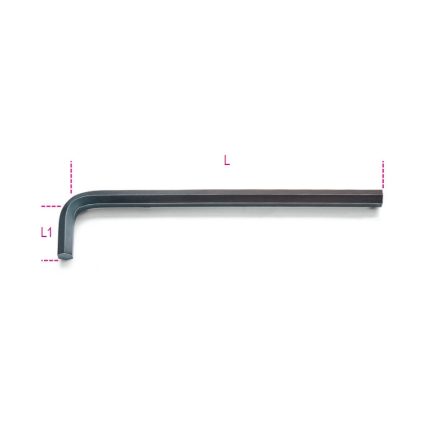 96L 9 mm Hajlított hosszú imbuszkulcs, barnított