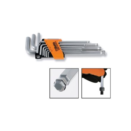 96BP-HO/SC9 9 darabos gömbfejű hajlított imbuszkulcs készlet, csavar megtartó véggel