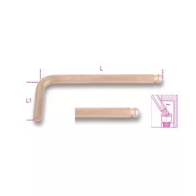 96BA/BP 3,5 Hajlított gömbfejű imbuszkulcs, szikramentes