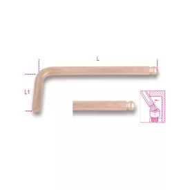 96BA/BP 10 Hajlított gömbfejű imbuszkulcs, szikramentes