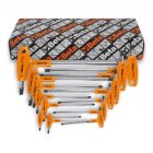 97TTx/S6 T-szárú Torx®-imbuszkulcs készlet,  műanyag markolattal, krómozott,  fekete hegyek