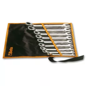   142/B 9 részes csillag-villáskulcs irányváltós racsnival szerszám készlet műanyag dobozban 