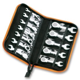   142C/A12  12 részes egyenes, rövid csillag-villáskulcs racsnival szerszám készlet egységcsomagban 