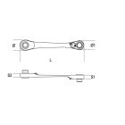 194 1/4x5/16 Betéttartókulcs átváltós racsnival
