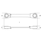 195AS Egyenes racsnis csillagkulcs, krómozott 5/16x3/8