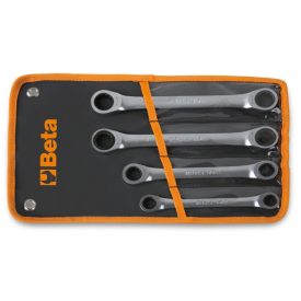   195AS/B 4 darabos racsnis egyenes csillagkulcs készlet, tasakban 