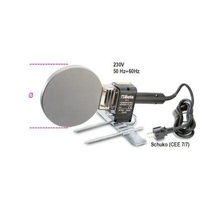 311/2 Platnis kézi csőhegesztő PE, PP, PVC és PVDF csövekhez