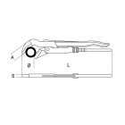 375 320 Svéd csőfogó 45° -os keskeny pofa