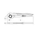 378 250 Svéd csőfogó, 45°-os keskeny pofa