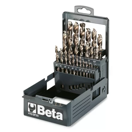 415/SP25 rövid csigafúró szerszám készlet műanyag tartóban