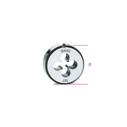 440 6 Menetmetsző, metrikus normál menet, krómacélból