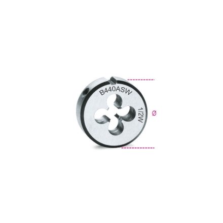 440ASW ½ Menetmetsző, Whitworth menet, krómacélból