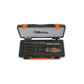   583/C31 1 nyomatékcsavarhúzó, 8 hatlapú dugókulcs, 20 csavarhúzóbetét és 2 tartozék fémdobozban hőformált tálcában