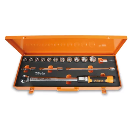 666/C20 Zero-Reset kioldó nyomatékkulcs dobozban, dugókulcsokkal és hosszabbítókkal