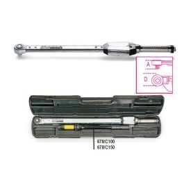   678/C100 kioldó nyomatékkulcs egyszerű racsnival jobb oldali és bal oldali meghúzásokhoz meghúzási pontosság ± 4% fémdobozban