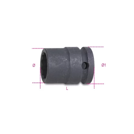 720B 14 Tizenkétszögű gépi dugókulcs, 1/2"-os négyszögletes csatlakozó, standard sorozat, foszfátozott