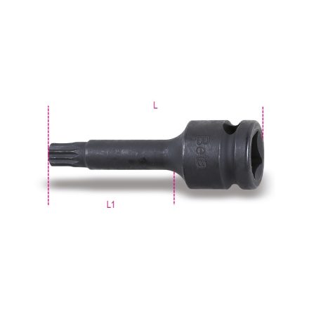 720XZN M12 Gépi dugókulcsok XZN® fejű csavarokhoz, 1/2"-os négyszögletes csatlakozó, foszfátozott