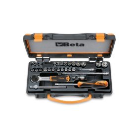   900/C24 13 hatlapú Dugókulcs, 11 csavarhúzó-Dugókulcs és 6 tartozék, fémdobozban