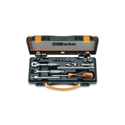 900AS/MB-C17 10 hatlapú Dugókulcs és 7 tartozék fémdobozban