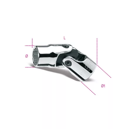 910AS-SN 3/8 Tizenkétszögű csuklós Dugókulcs