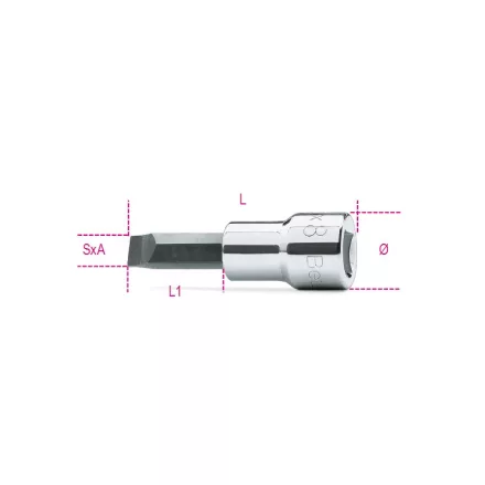 910LP 1,6X9 Csavarhúzó-Dugókulcs hasítottfejű csavarokhoz, krómozott, barnított fej