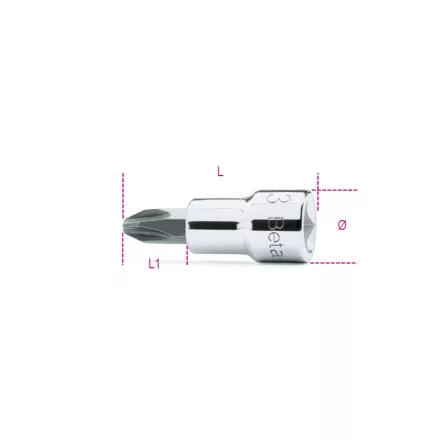 910PH 1 Csavarhúzó-Dugókulcs Phillips®-csavarokhoz, krómozott, barnított fej