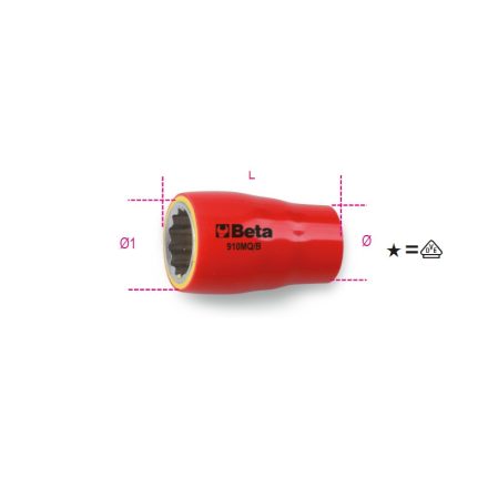 910MQ-B/6 3/8" TIZENKÉTSZÖGŰ DUGÓKULCS, SZIGETELT 6 MM