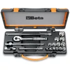 910AS/MBM-C18 13 db-os inch-es Dugókulcs készlet 5 tartozékkal, fémdobozban